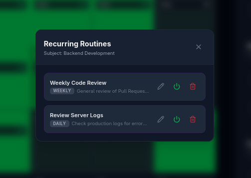 Recurring Routines Dark
